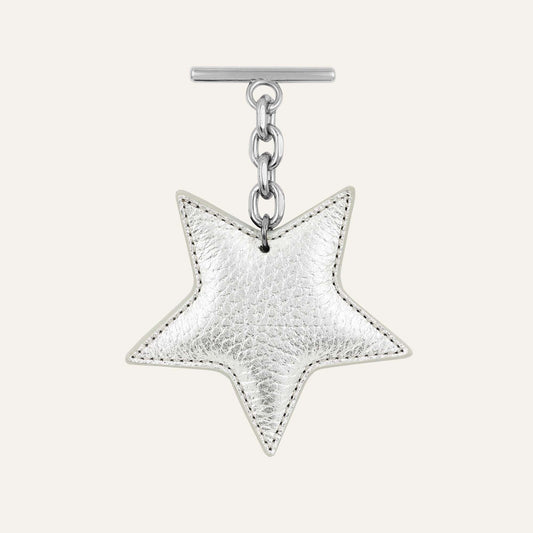 Star Tassel | Shimmer Metallic Silver with Silver hardware