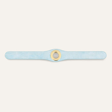 Deco Classic | Sky Blue Patent Croc with Gold hardware