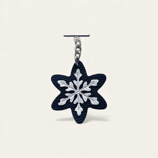 Snowflake Tassel | Black with Silver hardware
