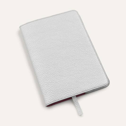 Notebook Leather | Soft Metallic Silver