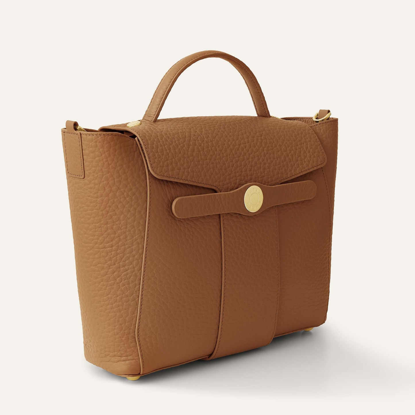 Tansy Top Handle | Tan with Gold hardware