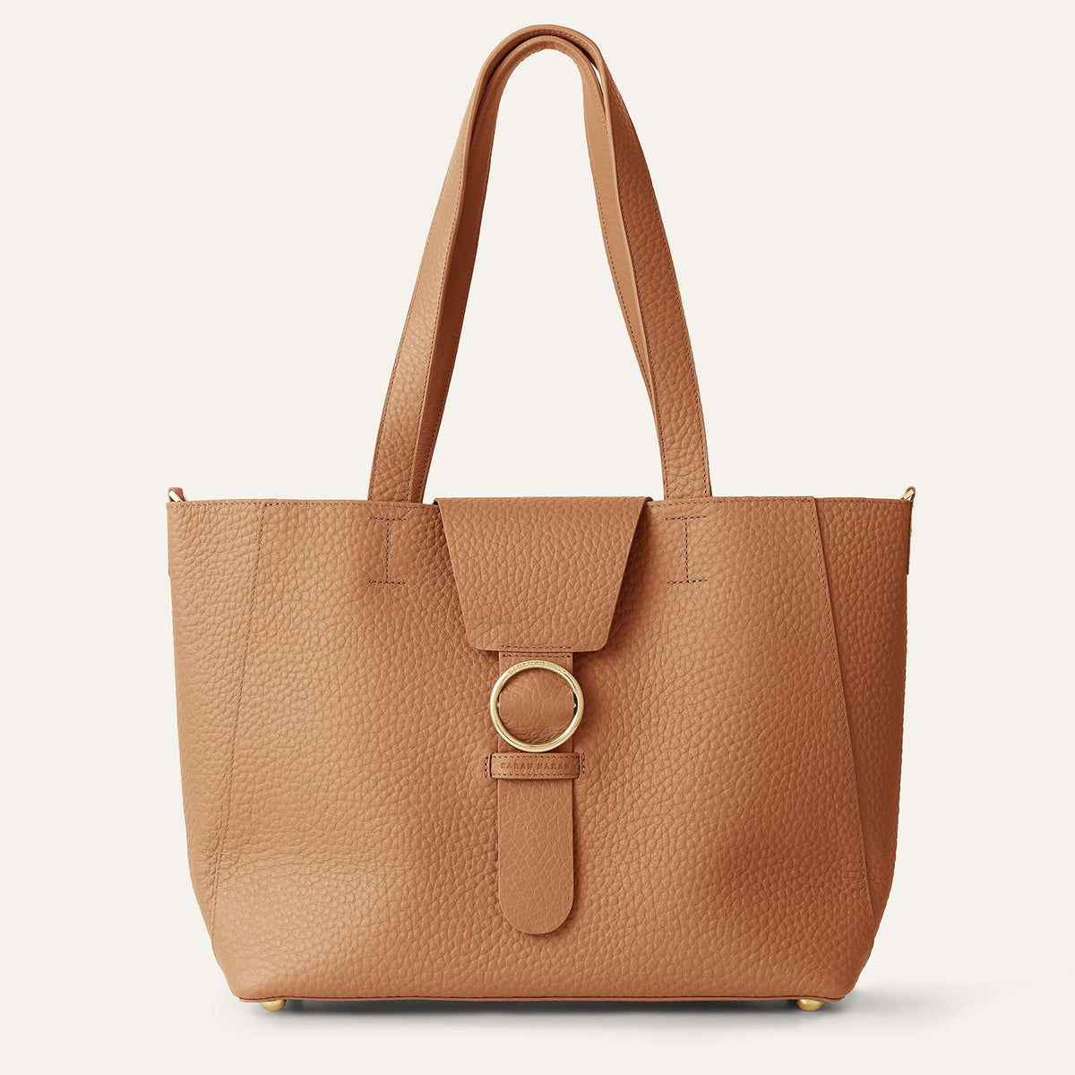 Gardenia Tote | Tan Bicouture with Gold hardware