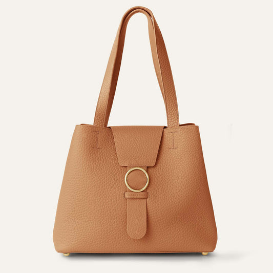 Gardenia Tote | Tan Bicouture with Gold hardware