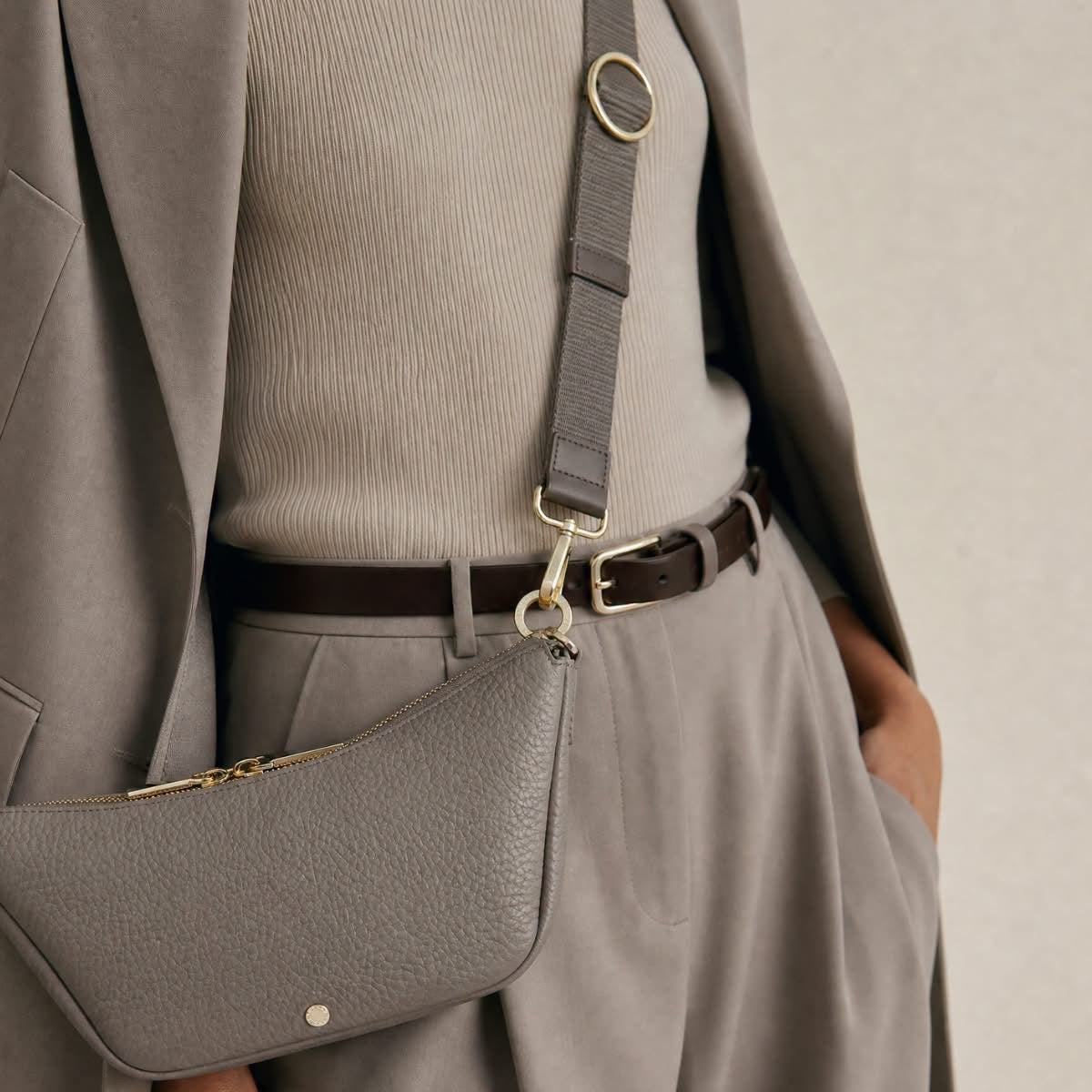 Tansy Sling | Nude with Gold hardware