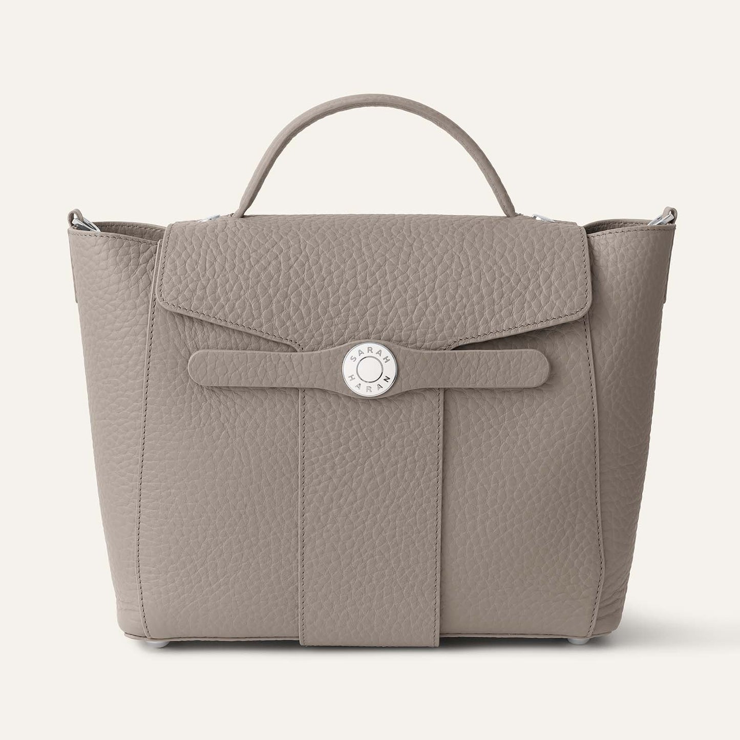 Tansy Top Handle | Taupe with Silver hardware