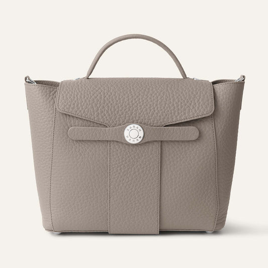Tansy Top Handle | Taupe with Silver hardware