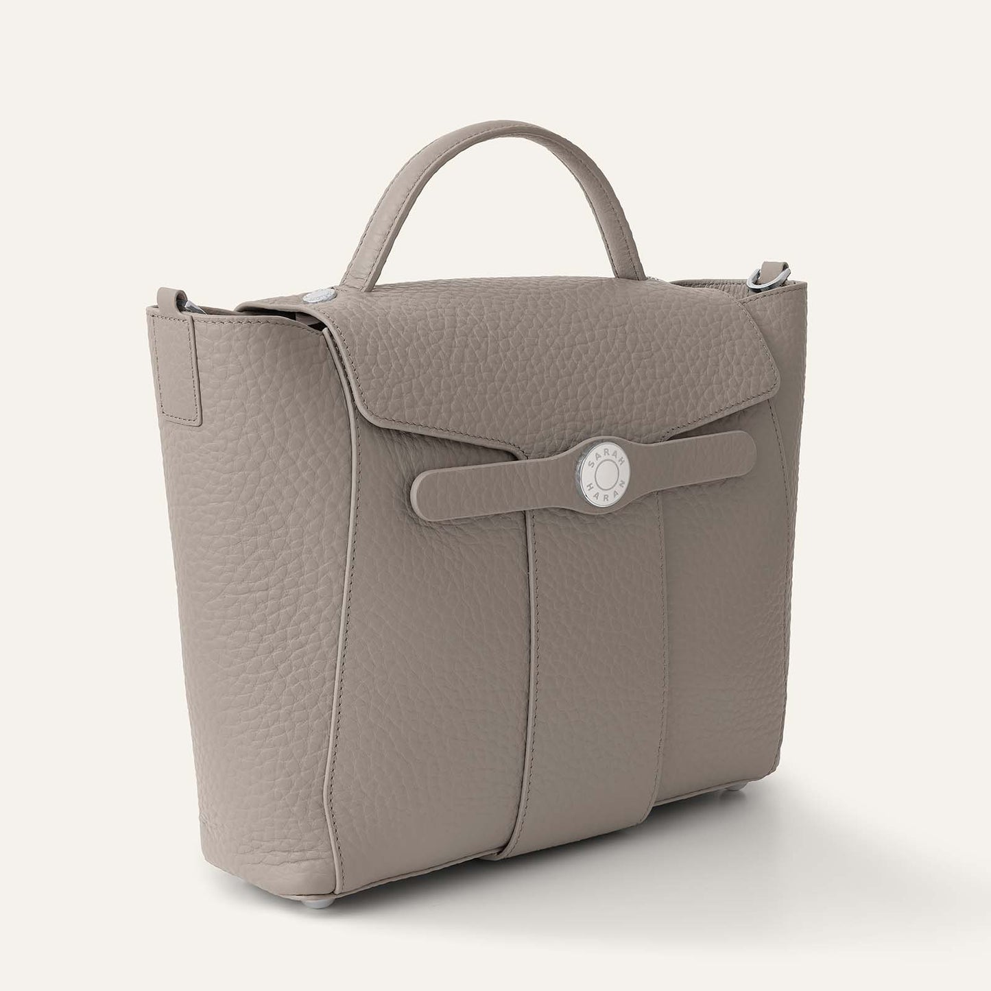 Tansy Top Handle | Taupe with Silver hardware