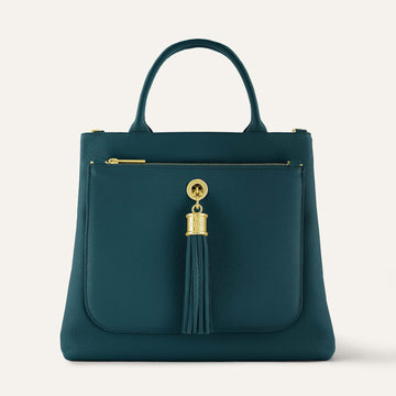 Dahlia Tote | Teal with Gold hardware
