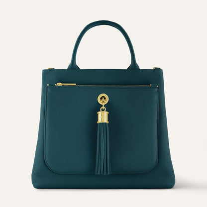 Dahlia Tote | Teal with Gold hardware