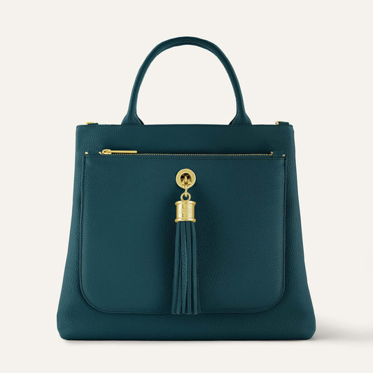 Dahlia Tote | Teal with Gold hardware