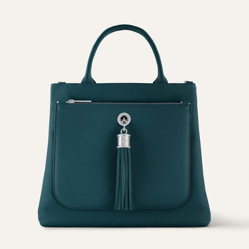 Dahlia Tote | Teal with Silver hardware