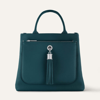 Dahlia Tote | Teal with Silver hardware