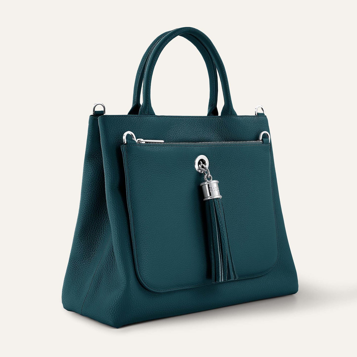 Dahlia Tote | Teal with Silver hardware