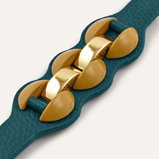 Luxe Loop Deco | Teal with Gold hardware