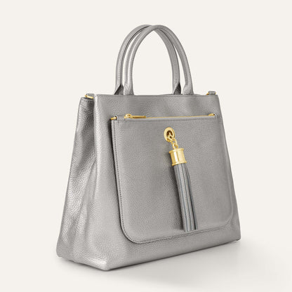 Dahlia Tote | Titanium with Gold hardware