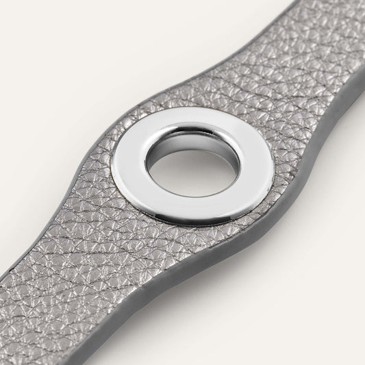 Deco Stud | Titanium with Silver hardware