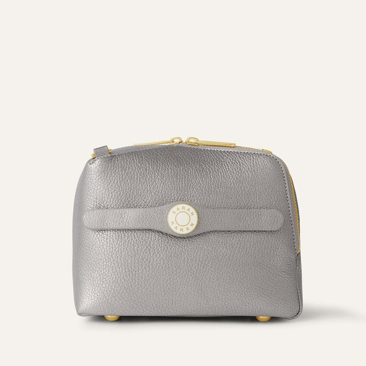 Lesley | Metallic Titanium with Gold hardware
