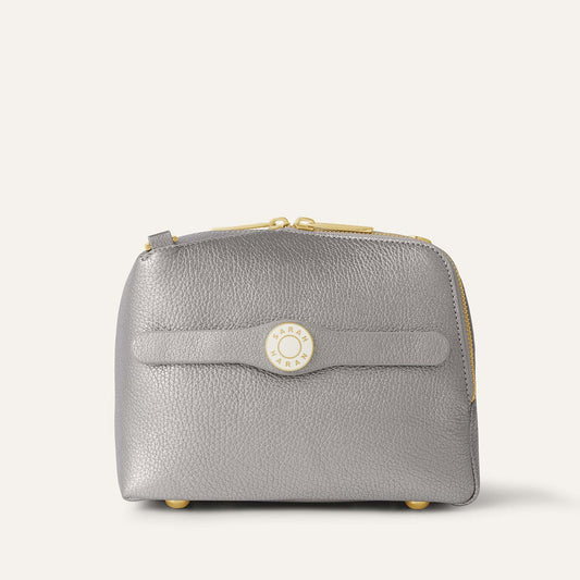 Lesley | Metallic Titanium with Gold hardware
