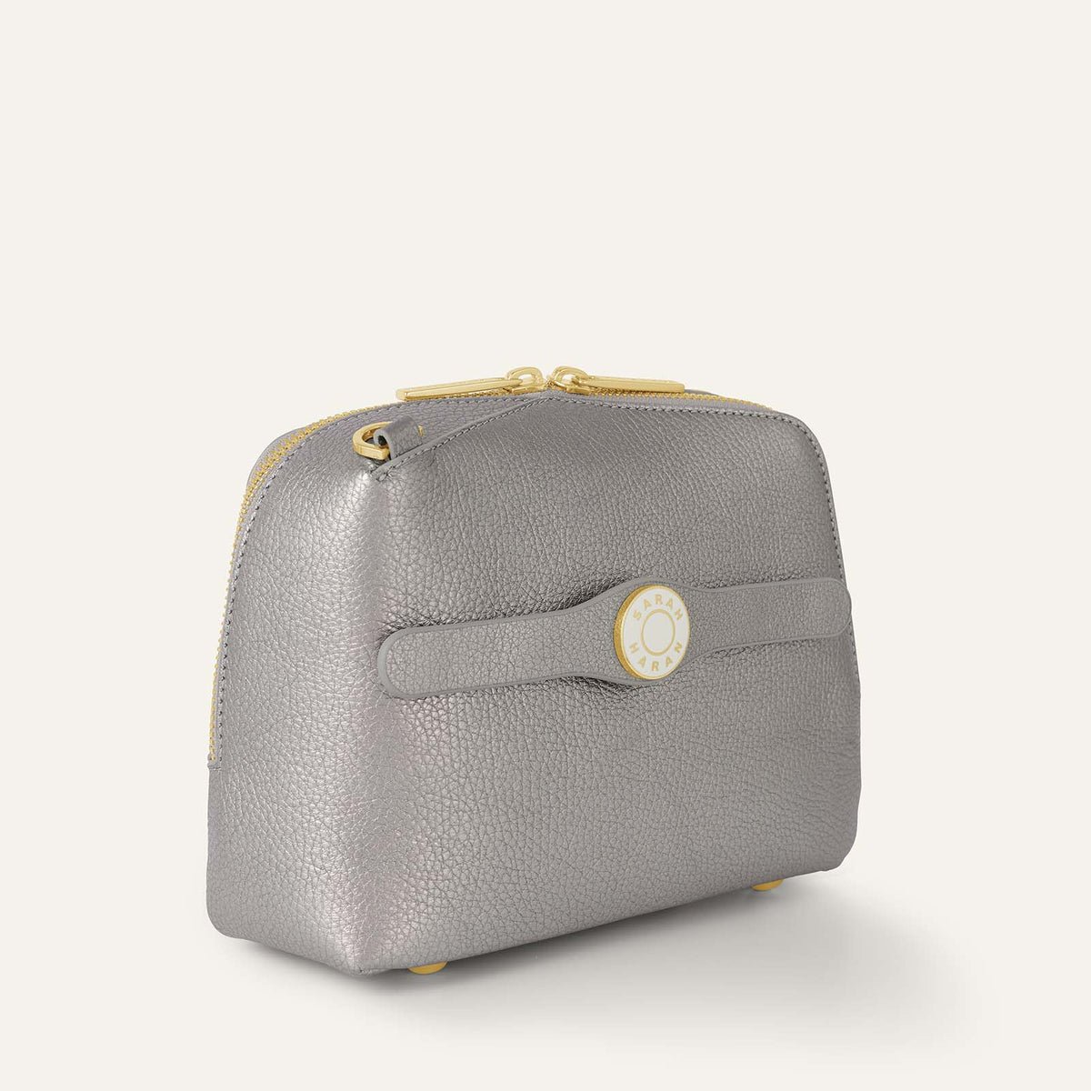 Lesley | Metallic Titanium with Gold hardware