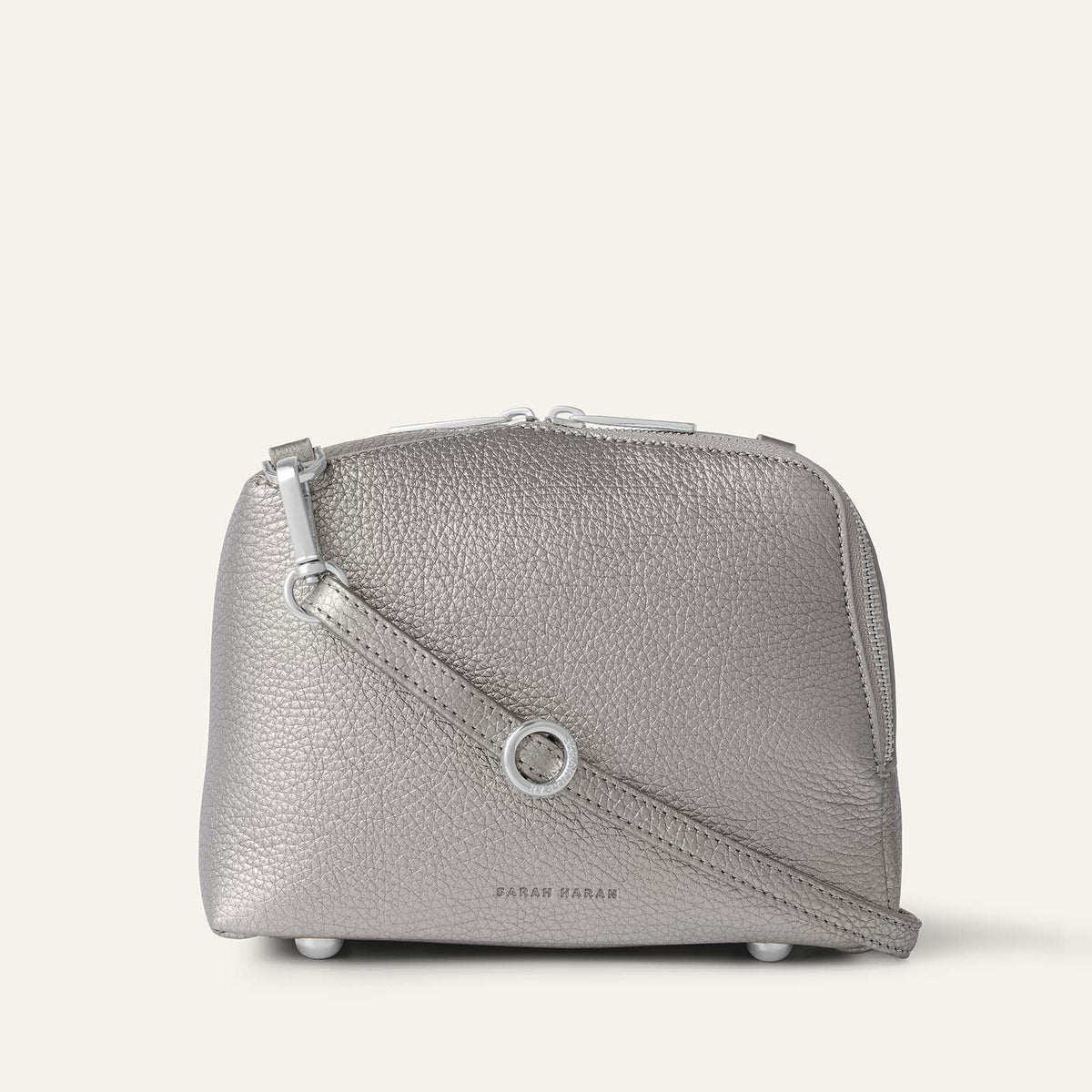 Lesley | Metallic Titanium with Silver hardware