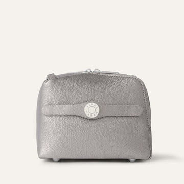 Lesley | Metallic Titanium with Silver hardware