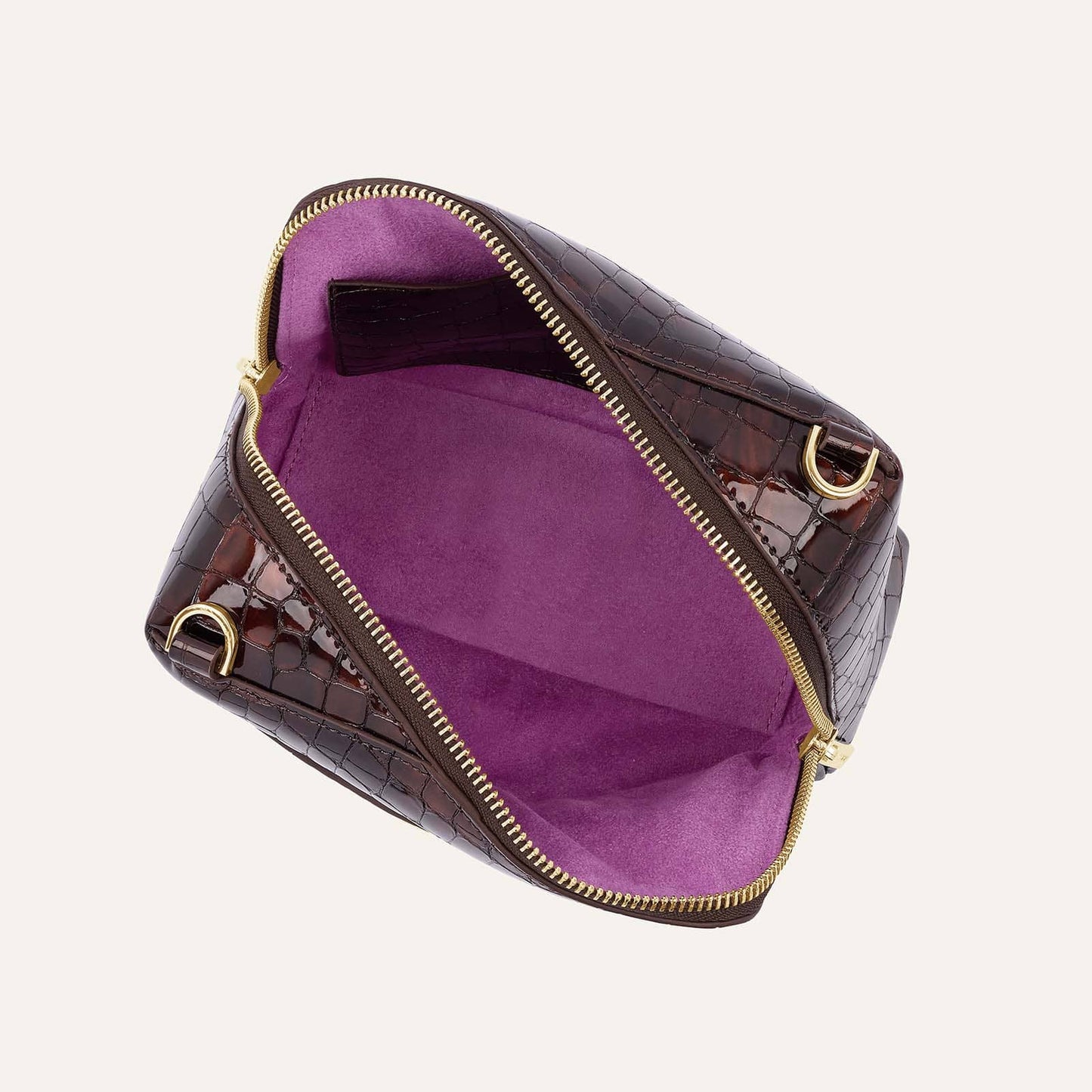 Lesley | Tortoiseshell Patent Croc with Gold hardware