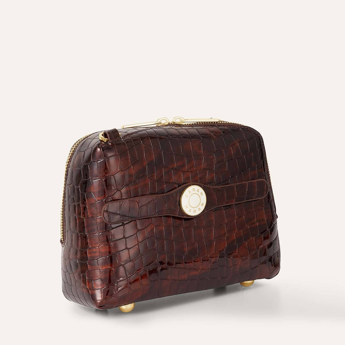 Lesley | Tortoiseshell Patent Croc with Gold hardware
