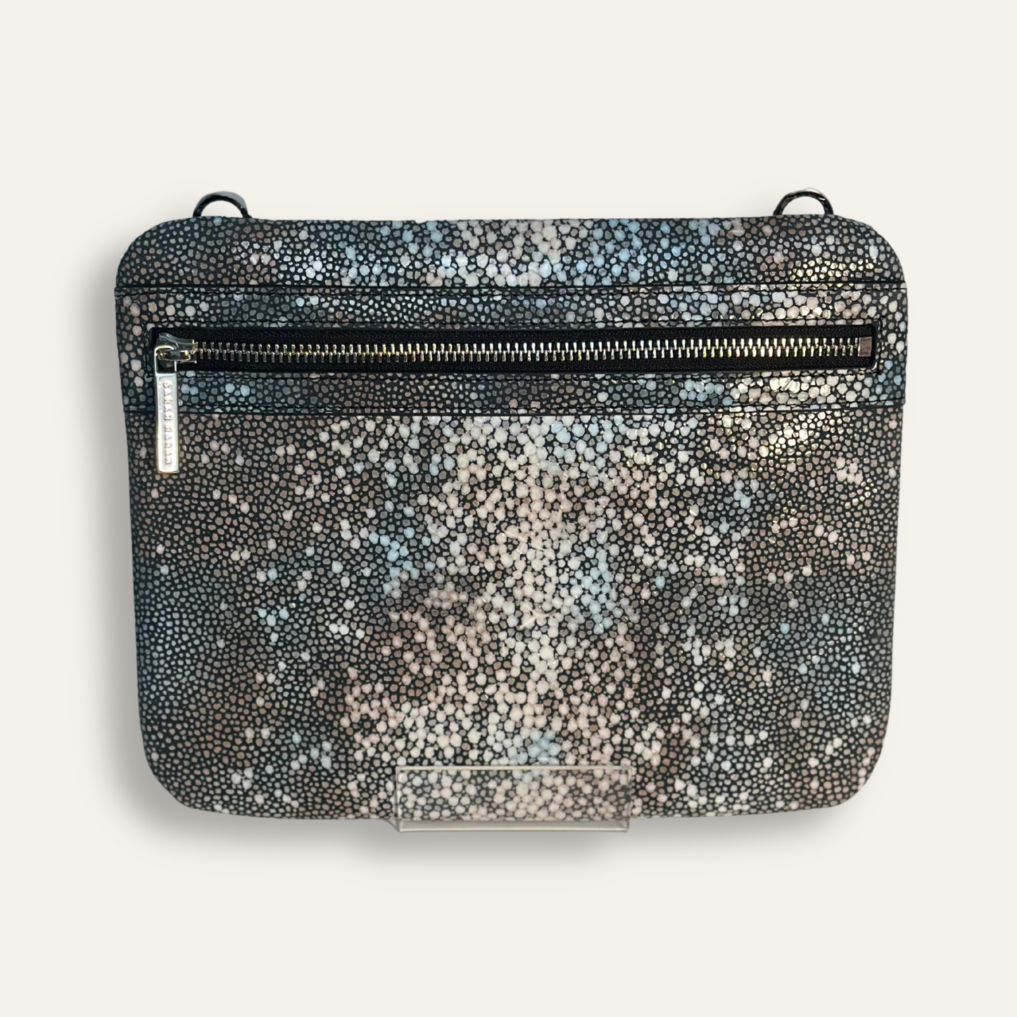 Preloved Mia Pouch | Multishagreen with Silver hardware