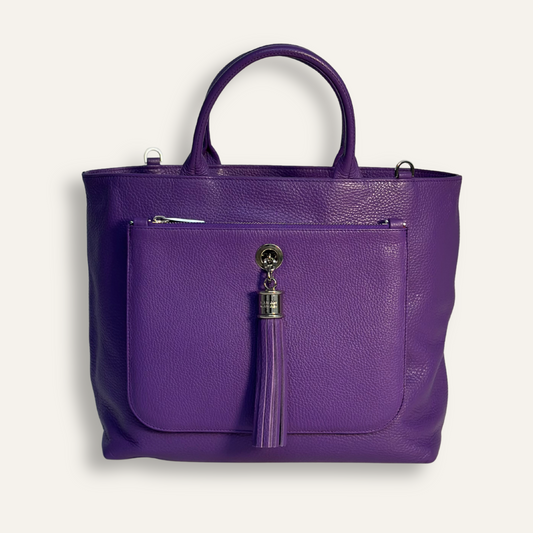 Preloved Dahlia Tote | Amethyst with Silver hardware