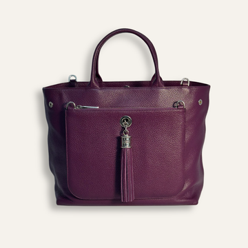 Dahlia Tote Preloved | Aubergine with Silver hardware