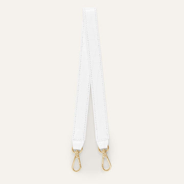 Grabette Handle | White Patent Croc with Gold hardware