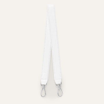 Grabette Handle | White Patent Croc with Silver hardware