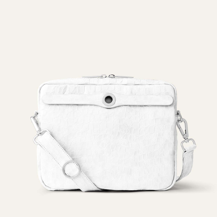 White Patent Croc