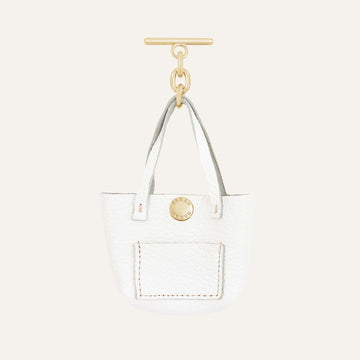 Handbag Tassel | White with Gold hardware