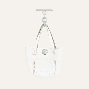 Handbag Tassel | White with Silver hardware