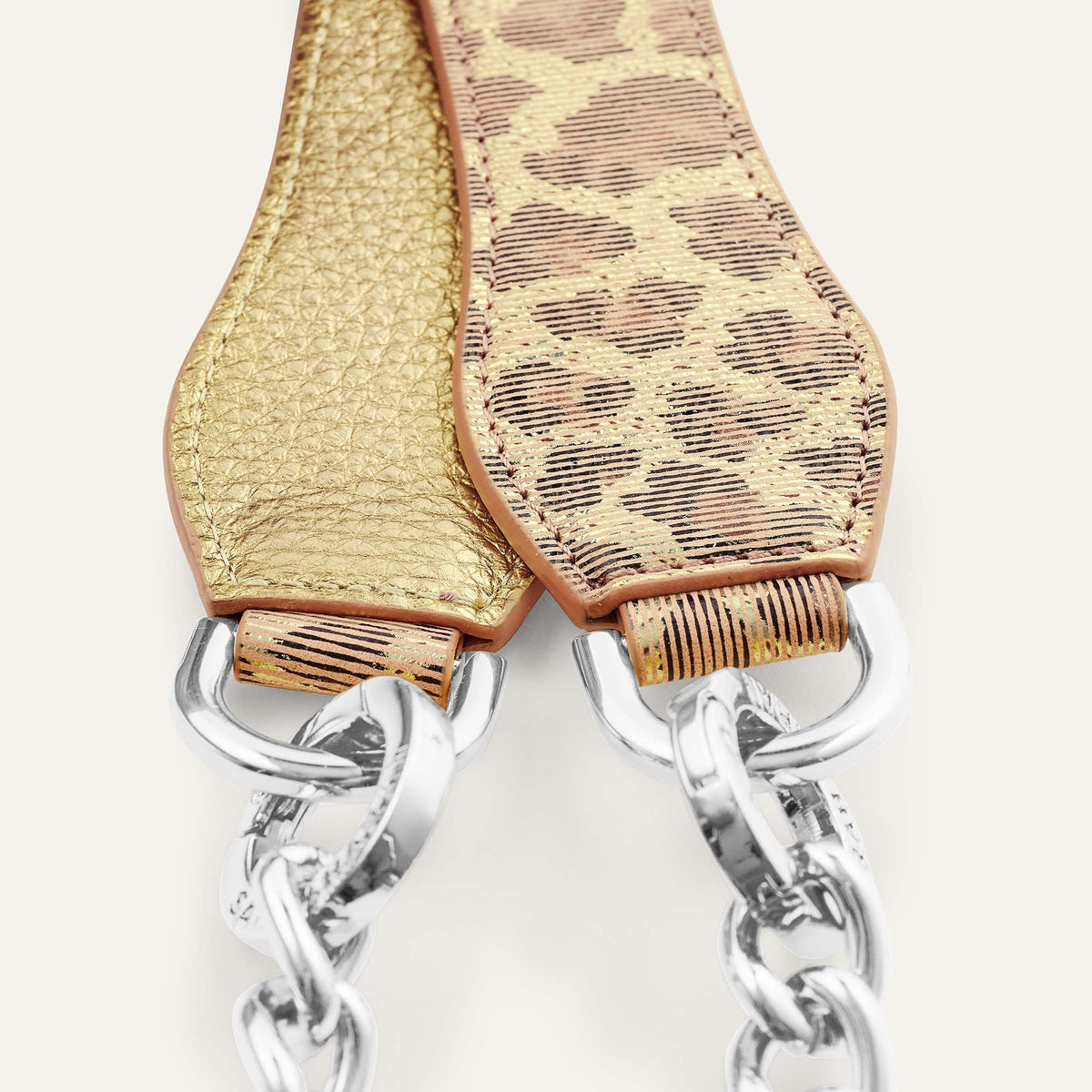 Zanzibar Dreams Shimmer Metallic Gold Sarah Haran Gemini Strap with Silver hardware Detail M29 S