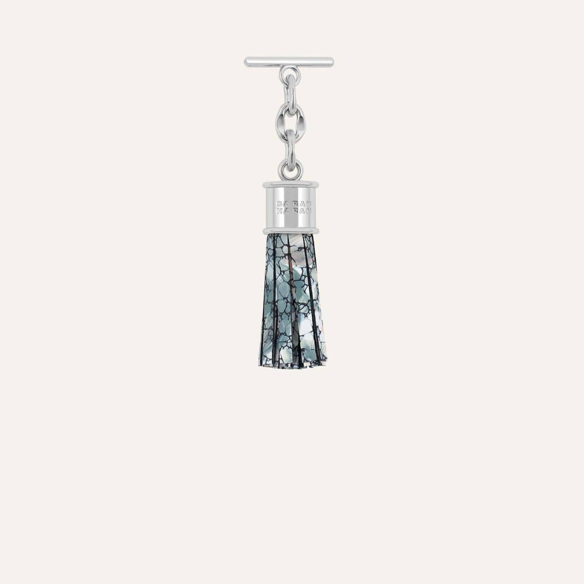 Capsule Tassel Mini | Peach Mosaic with Silver hardware