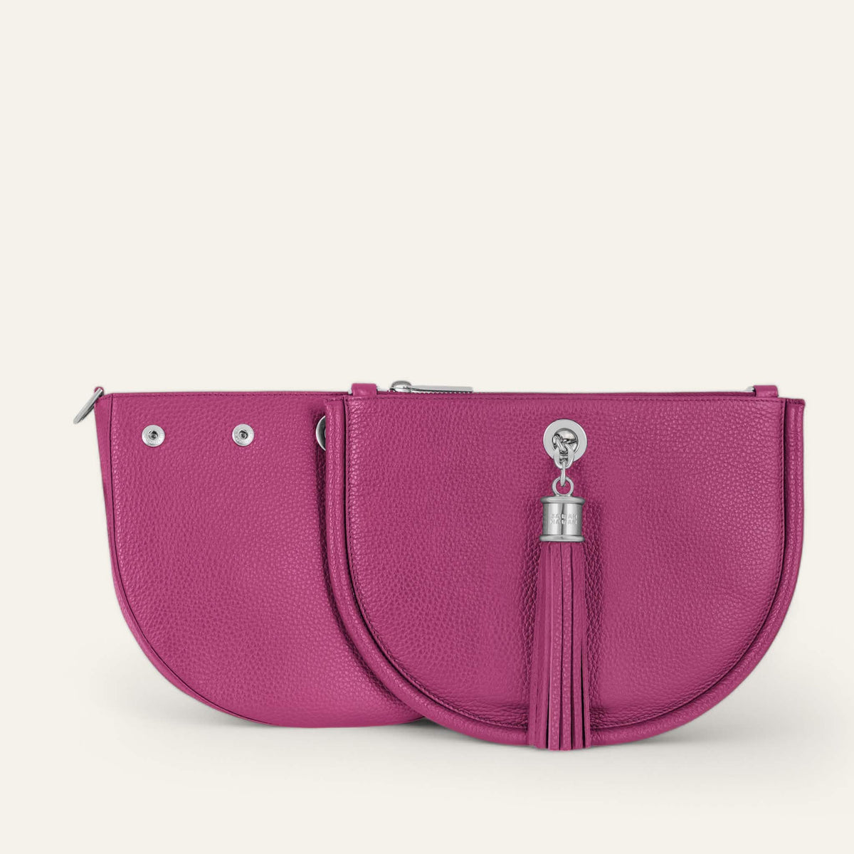 Berry Sarah Haran Luna Satchel with Silver hardware front