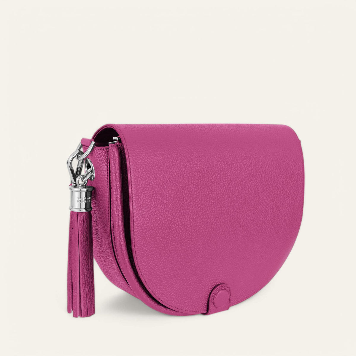 Berry Sarah Haran Luna Satchel with Silver hardware side