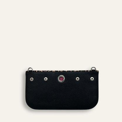Preloved Violet | Black Leopard with Silver hardware