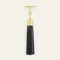 Capsule Tassel | Black Patent Croc with Gold hardware