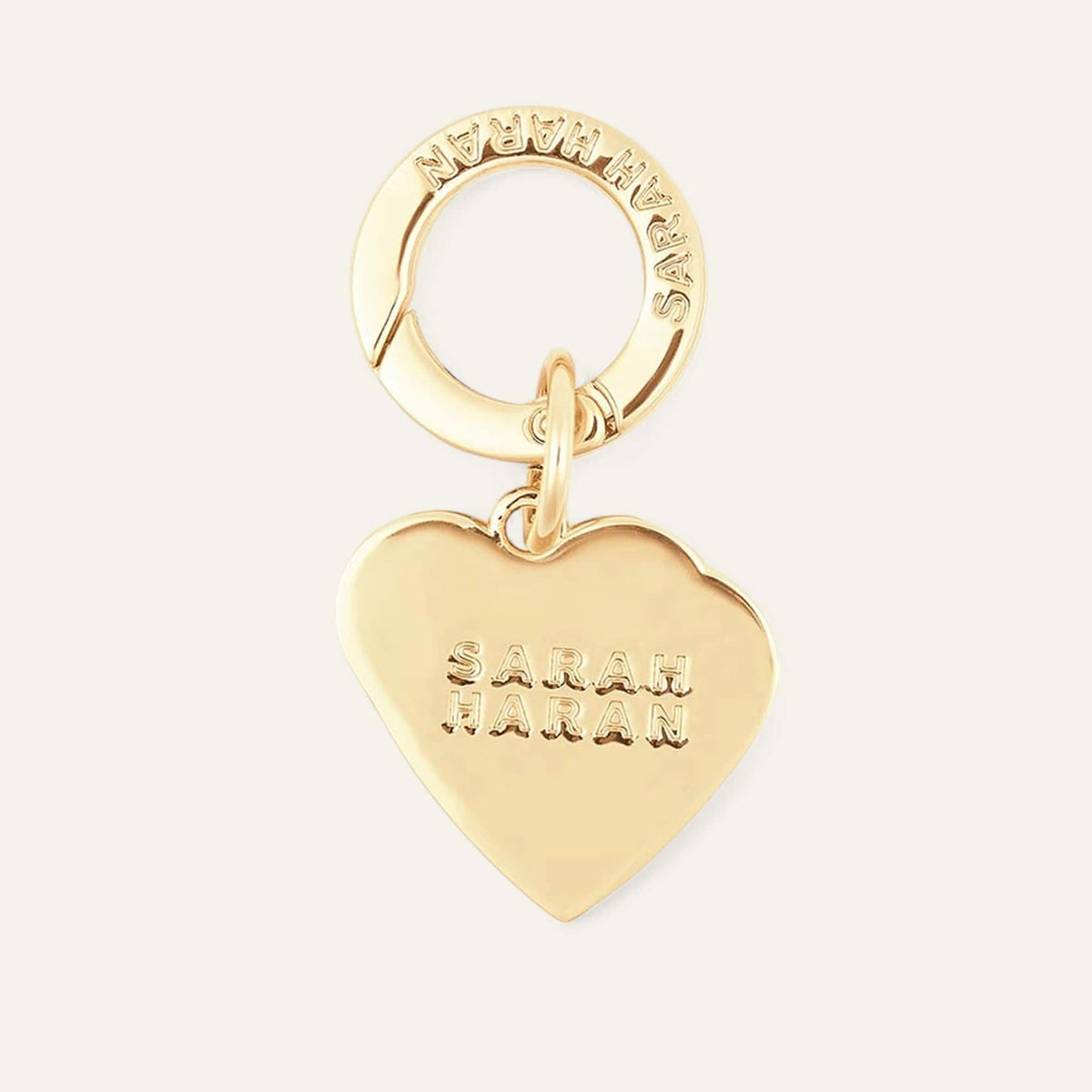 Black Pink Sarah Haran Tassel Topping Charms Heart Gold Back