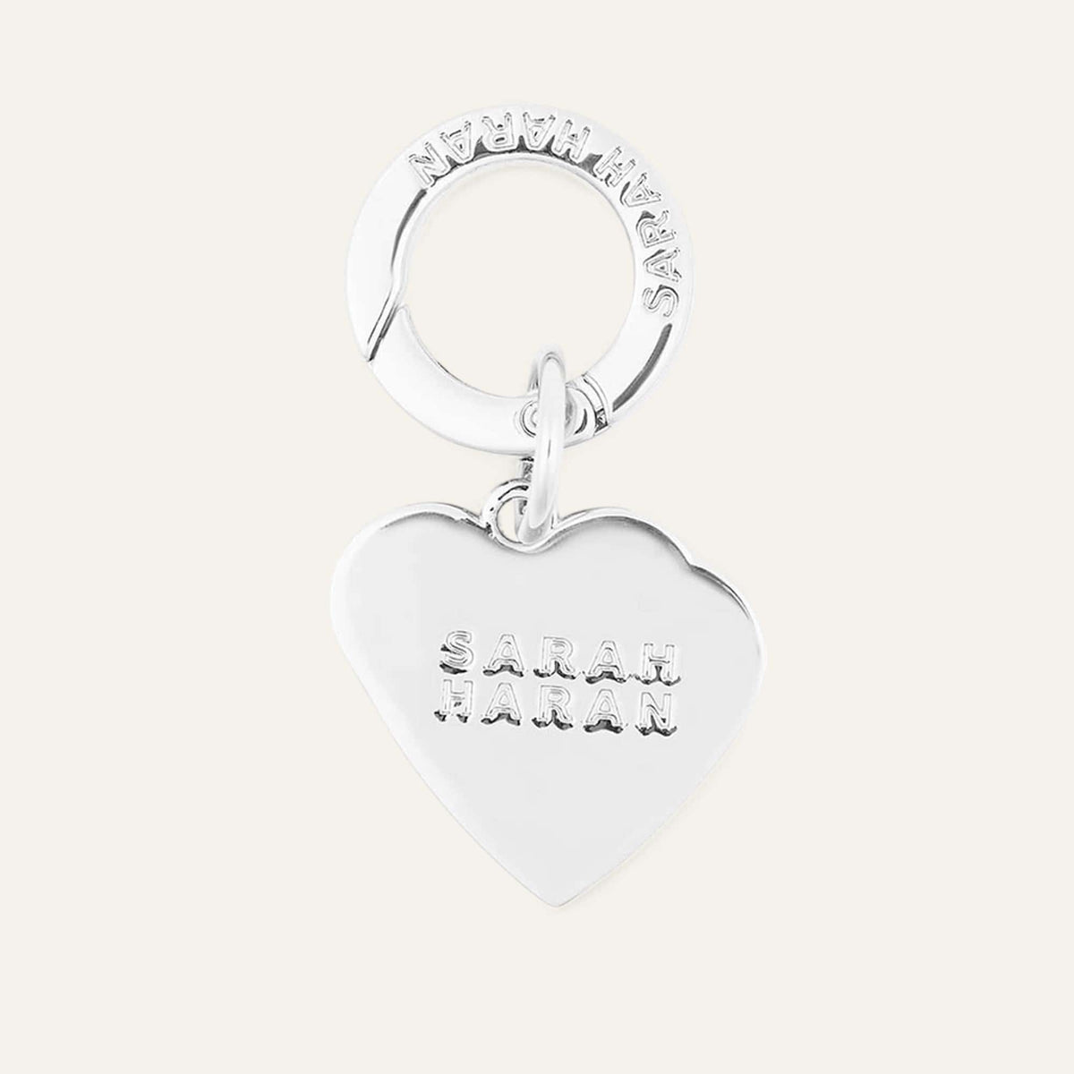 Black Pink Sarah Haran Tassel Topping Charms Heart Silver Back