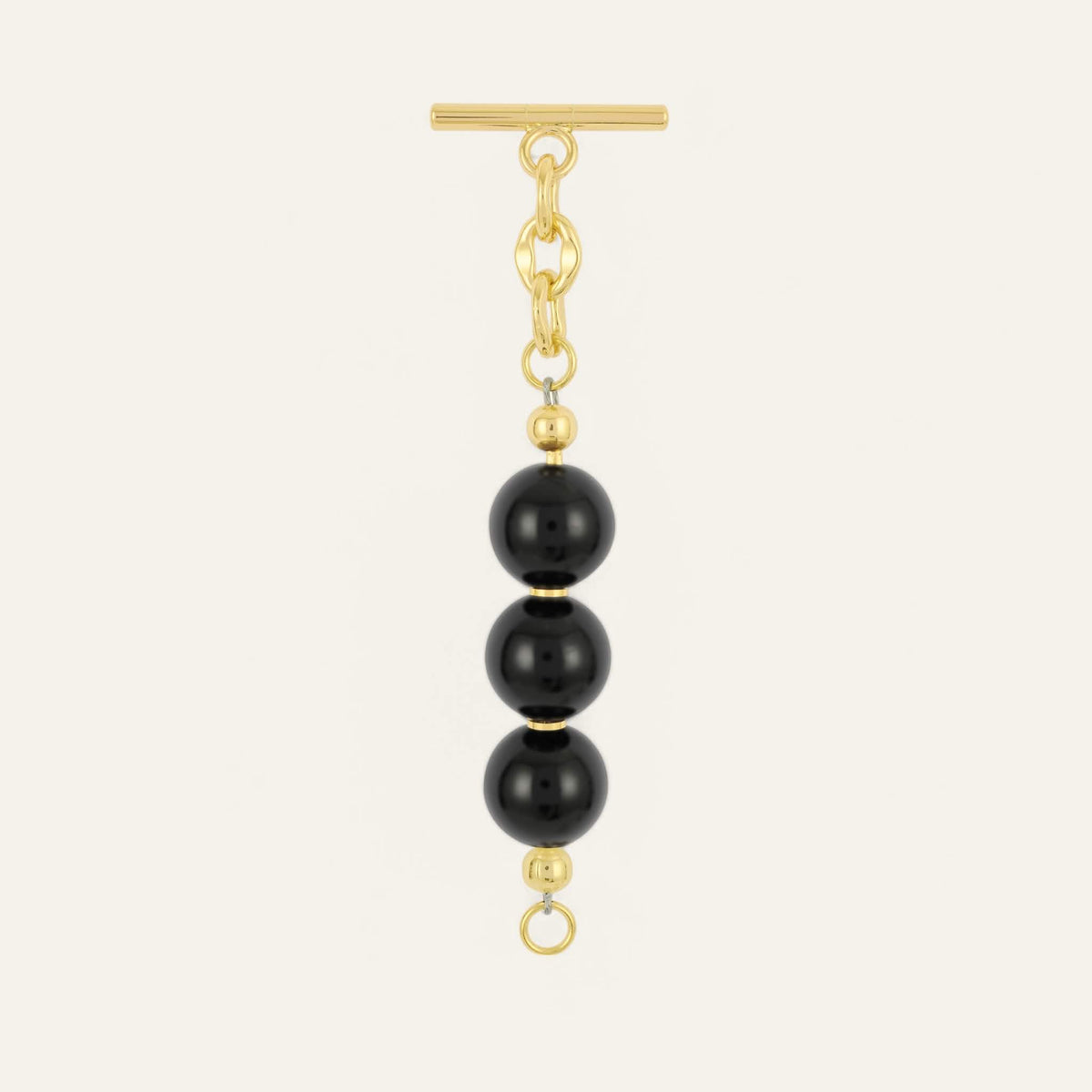 Black Sarah Haran Beaded Tassel with Gold hardware