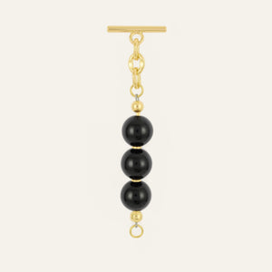 Black Sarah Haran Beaded Tassel with Gold hardware