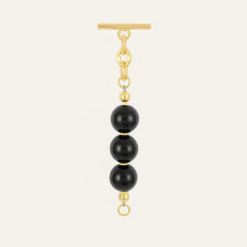 Black Sarah Haran Beaded Tassel with Gold hardware