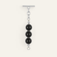 Black Sarah Haran Beaded Tassel with Silver hardware