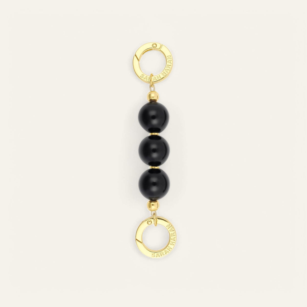 Black Sarah Haran Beaded Strap Extenders with Gold hardware Single