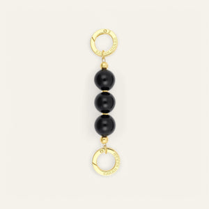 Black Sarah Haran Beaded Strap Extenders with Gold hardware Single