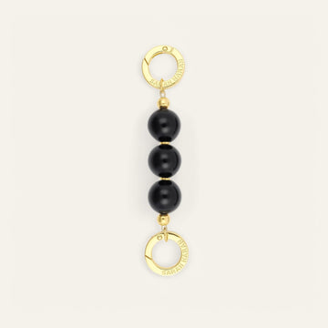 Black Sarah Haran Beaded Strap Extenders with Gold hardware Single